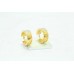 Fashion Huggies Bali Earrings yellow Gold Plated white Zircon Stones..